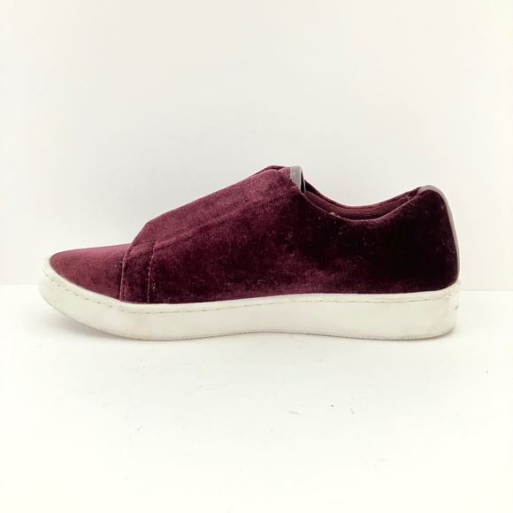 Donna Karan New York Burgundy Velour / Velvet Slip On Sneakers Size 7 F3101154 - Picture 3 of 13